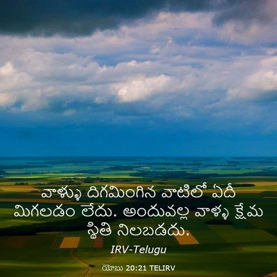 Picture 03 - యోబు 20:21 TELIRV - వాళ్ళు దిగమింగిన - Bible Verse Picture
