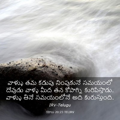 Picture 03 - యోబు 20:23 TELIRV - వాళ్ళు తమ కడుపు - Bible Verse Picture