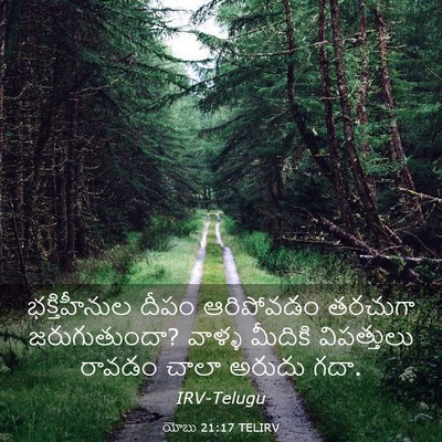 Picture 03 - యోబు 21:17 TELIRV - భక్తిహీనుల దీపం - Bible Verse Picture