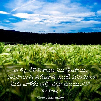 Picture 03 - యోబు 21:21 TELIRV - వాళ్ళ జీవితకాలం - Bible Verse Picture