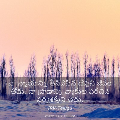 Picture 03 - యోబు 27:2 TELIRV - నా న్యాయాన్ని - Bible Verse Picture