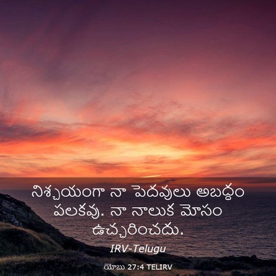Picture 03 - యోబు 27:4 TELIRV - నిశ్చయంగా నా - Bible Verse Picture