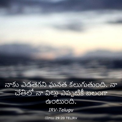 Picture 03 - యోబు 29:20 TELIRV - నాకు ఎడతెగని ఘనత - Bible Verse Picture