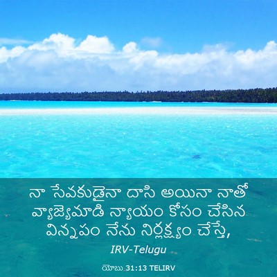 Picture 03 - యోబు 31:13 TELIRV - నా సేవకుడైనా దాసి - Bible Verse Picture