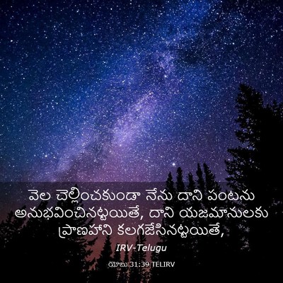 Picture 03 - యోబు 31:39 TELIRV - వెల చెల్లించకుండా - Bible Verse Picture