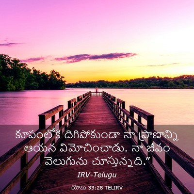 Picture 03 - యోబు 33:28 TELIRV - కూపంలోకి - Bible Verse Picture