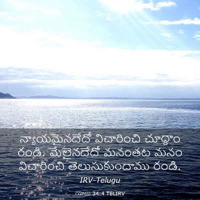 Picture 03 - యోబు 34:4 TELIRV - న్యాయమైనదేదో - Bible Verse Picture
