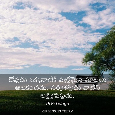 Picture 03 - యోబు 35:13 TELIRV - దేవుడు ఒక్కనాటికీ - Bible Verse Picture