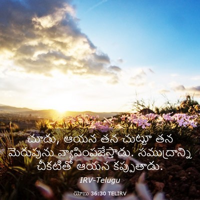 Picture 03 - యోబు 36:30 TELIRV - చూడు, ఆయన తన చుట్టూ - Bible Verse Picture