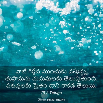 Picture 03 - యోబు 36:33 TELIRV - వాటి గర్జన - Bible Verse Picture