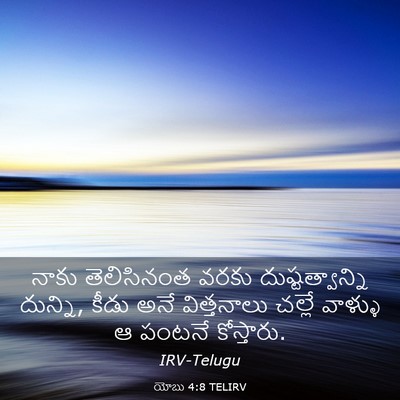 Picture 03 - యోబు 4:8 TELIRV - నాకు తెలిసినంత - Bible Verse Picture