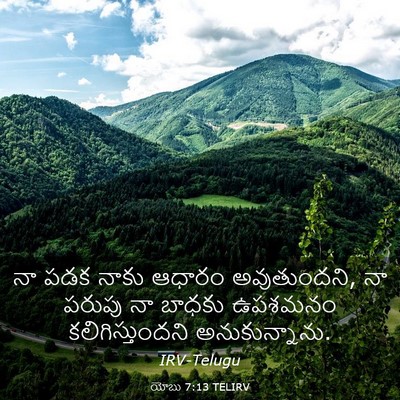Picture 03 - యోబు 7:13 TELIRV - నా పడక నాకు ఆధారం - Bible Verse Picture