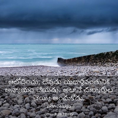 Picture 03 - యోబు 8:20 TELIRV - ఆలోచించు, దేవుడు - Bible Verse Picture
