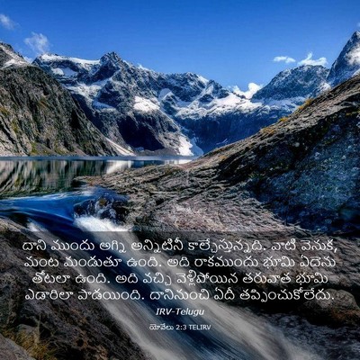 Picture 03 - యోవేలు 2:3 TELIRV - దాని ముందు అగ్ని - Bible Verse Picture