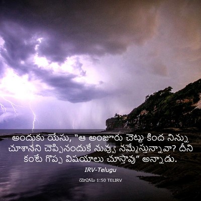 Picture 03 - యోహాను 1:50 TELIRV - అందుకు యేసు, “ఆ - Bible Verse Picture