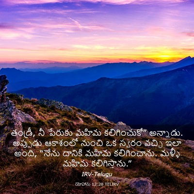Picture 03 - యోహాను 12:28 TELIRV - తండ్రీ, నీ పేరుకు - Bible Verse Picture