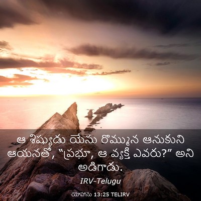 Picture 03 - యోహాను 13:25 TELIRV - ఆ శిష్యుడు యేసు - Bible Verse Picture