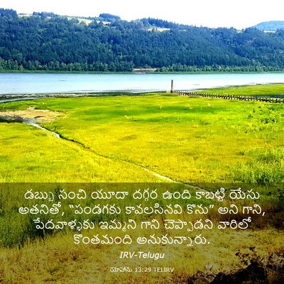 Picture 03 - యోహాను 13:29 TELIRV - డబ్బు సంచి యూదా - Bible Verse Picture