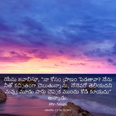 Picture 03 - యోహాను 13:38 TELIRV - యేసు జవాబిస్తూ, - Bible Verse Picture