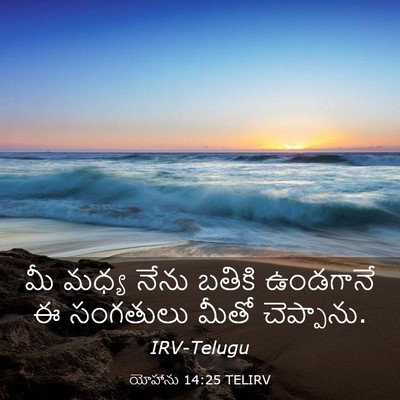 Picture 03 - యోహాను 14:25 TELIRV - మీ మధ్య నేను బతికి - Bible Verse Picture