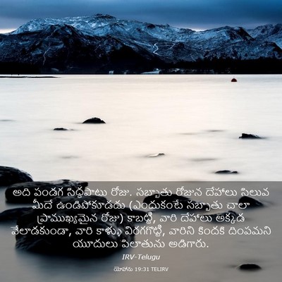 Picture 03 - యోహాను 19:31 TELIRV - అది పండగ - Bible Verse Picture