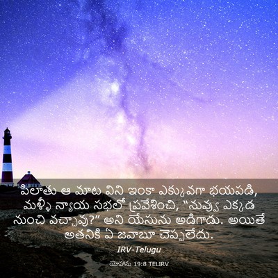 Picture 03 - యోహాను 19:8 TELIRV - పిలాతు ఆ మాట విని - Bible Verse Picture