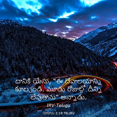 Picture 03 - యోహాను 2:19 TELIRV - దానికి యేసు, “ఈ - Bible Verse Picture
