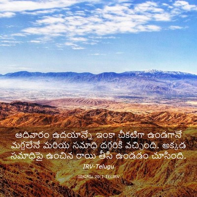 Picture 03 - యోహాను 20:1 TELIRV - ఆదివారం ఉదయాన్నే - Bible Verse Picture