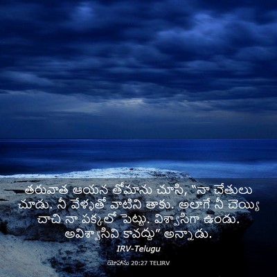 Picture 03 - యోహాను 20:27 TELIRV - తరువాత ఆయన తోమాను - Bible Verse Picture