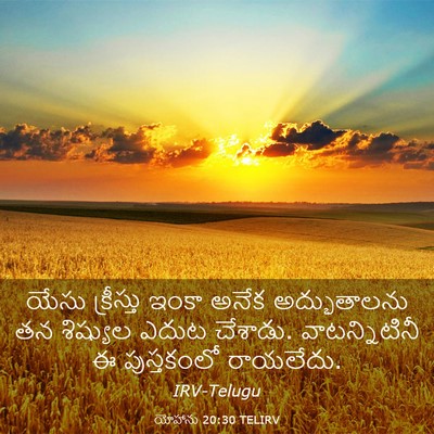 Picture 03 - యోహాను 20:30 TELIRV - యేసు క్రీస్తు - Bible Verse Picture