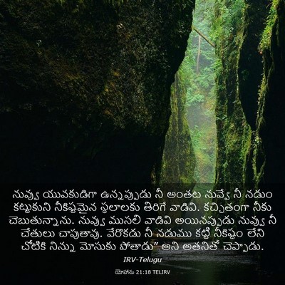 Picture 03 - యోహాను 21:18 TELIRV - నువ్వు యువకుడిగా - Bible Verse Picture