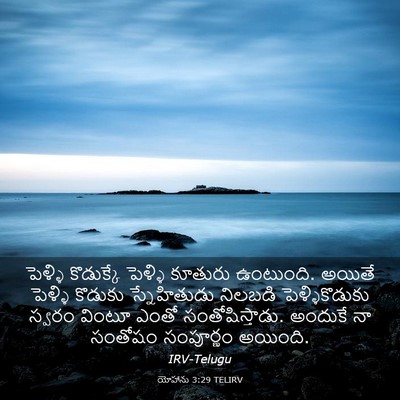 Picture 03 - యోహాను 3:29 TELIRV - పెళ్ళి కొడుక్కే - Bible Verse Picture
