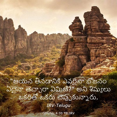 Picture 03 - యోహాను 4:33 TELIRV - “ఆయన తినడానికి - Bible Verse Picture
