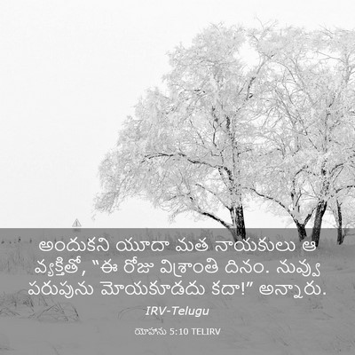 Picture 03 - యోహాను 5:10 TELIRV - అందుకని యూదా మత - Bible Verse Picture