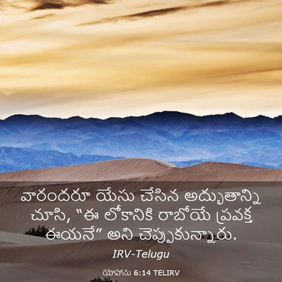 Picture 03 - యోహాను 6:14 TELIRV - వారందరూ యేసు - Bible Verse Picture