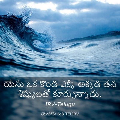 Picture 03 - యోహాను 6:3 TELIRV - యేసు ఒక కొండ ఎక్కి - Bible Verse Picture