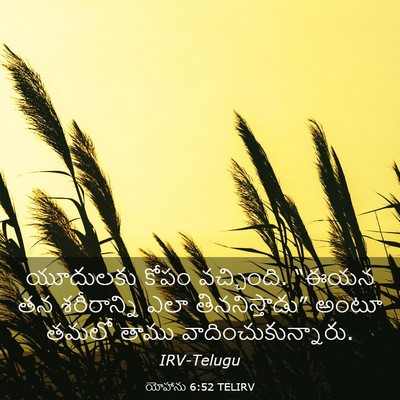 Picture 03 - యోహాను 6:52 TELIRV - యూదులకు కోపం - Bible Verse Picture