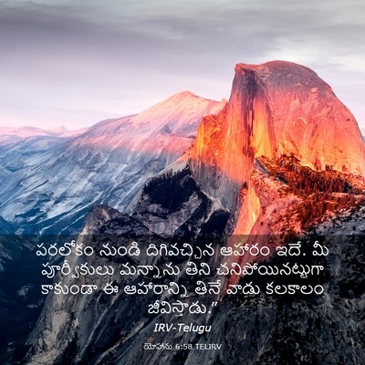 Picture 03 - యోహాను 6:58 TELIRV - పరలోకం నుండి - Bible Verse Picture