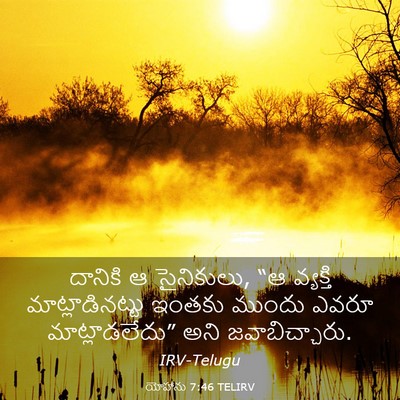 Picture 03 - యోహాను 7:46 TELIRV - దానికి ఆ సైనికులు, - Bible Verse Picture