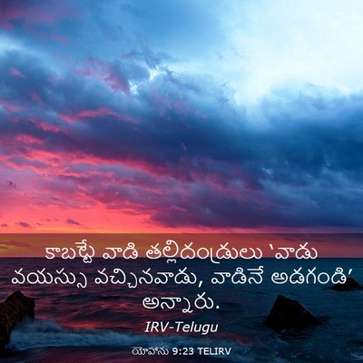 Picture 03 - యోహాను 9:23 TELIRV - కాబట్టే వాడి - Bible Verse Picture