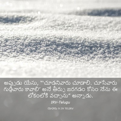 Picture 03 - యోహాను 9:39 TELIRV - అప్పుడు యేసు, - Bible Verse Picture