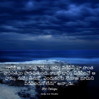 Picture 03 - రూతు 4:6 TELIRV - దానికి ఆ బంధువు - Bible Verse Picture