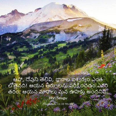 Picture 03 - రోమీయులకు 11:33 TELIRV - ఆహా, దేవుని తెలివి, - Bible Verse Picture
