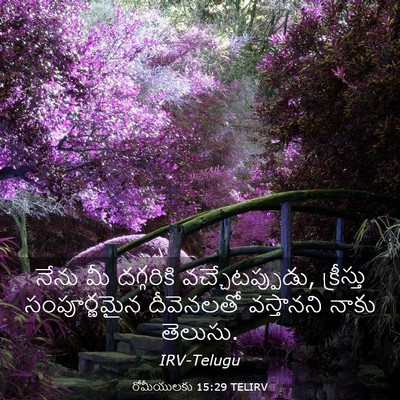 Picture 03 - రోమీయులకు 15:29 TELIRV - నేను మీ దగ్గరికి - Bible Verse Picture