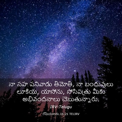 Picture 03 - రోమీయులకు 16:21 TELIRV - నా సహ పనివాడు - Bible Verse Picture