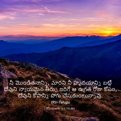 Picture 03 - రోమీయులకు 2:5 TELIRV - నీ మొండితనాన్ని, - Bible Verse Picture