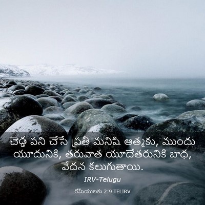 Picture 03 - రోమీయులకు 2:9 TELIRV - చెడ్డ పని చేసే - Bible Verse Picture