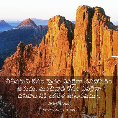Picture 03 - రోమీయులకు 5:7 TELIRV - నీతిపరుని కోసం - Bible Verse Picture