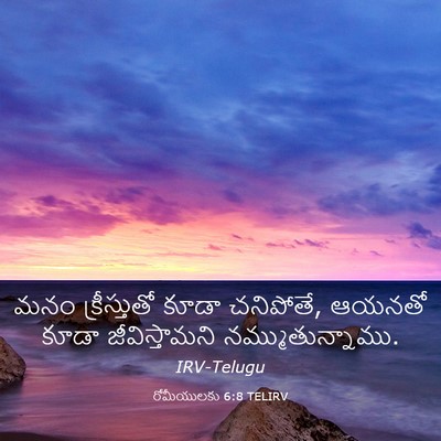 Picture 03 - రోమీయులకు 6:8 TELIRV - మనం క్రీస్తుతో - Bible Verse Picture