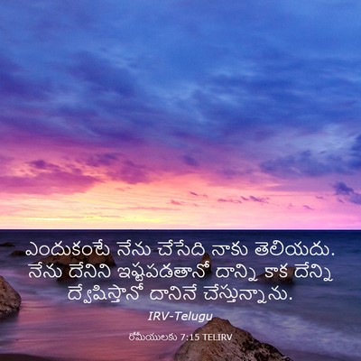 Picture 03 - రోమీయులకు 7:15 TELIRV - ఎందుకంటే నేను - Bible Verse Picture
